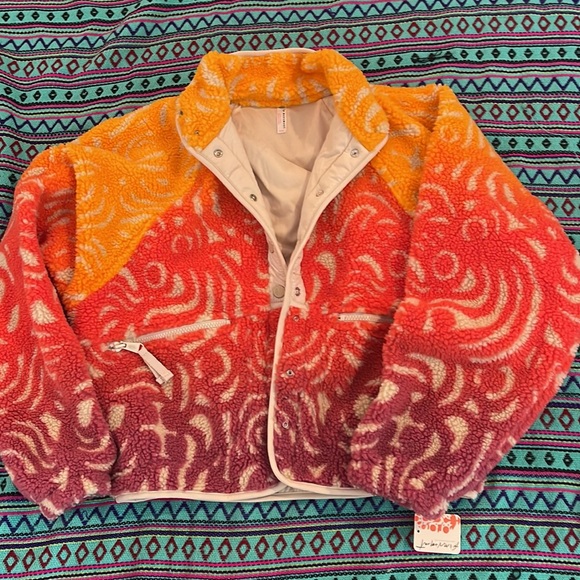 ✨BNWT✨ Free People Movement Rocky Ridge Sherpa Jacket in 🌼Marigold🌼 SO CUTE! XS - Picture 5 of 7